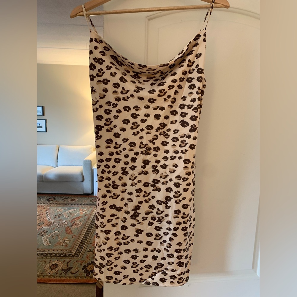 Satin Leopard Dress